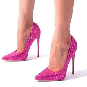 BRAND NEW NINE WEST GLITTER RHINESTONE HEELS SPARKLY PUMP